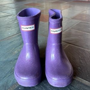 Glittery Purple Girls’ Hunter Rain boots US 6/UK 5